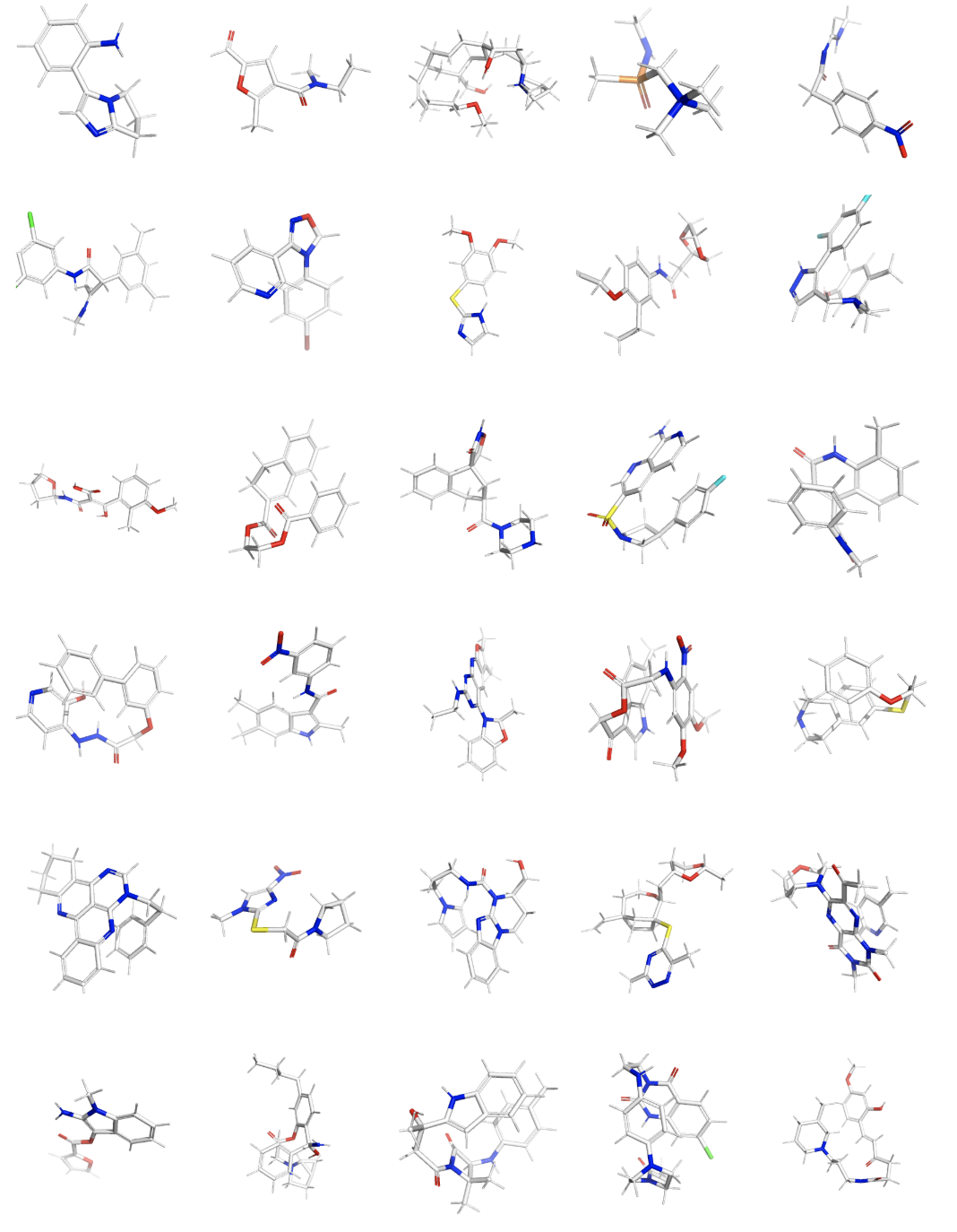 sampled molecule structures from REED